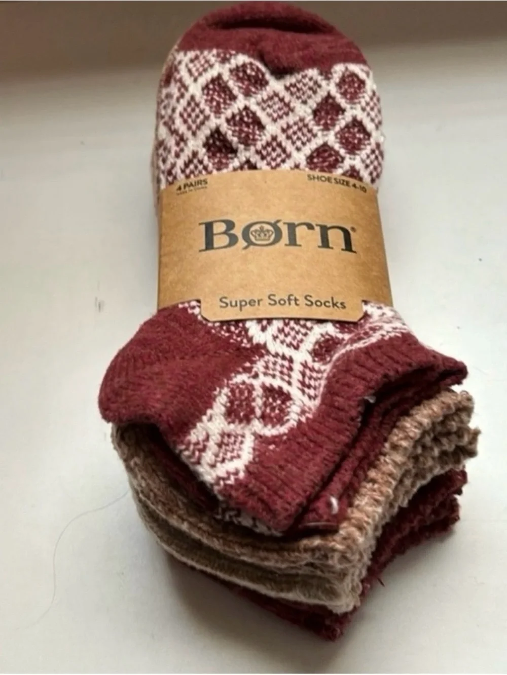 New Born Socks Women’s 4 Pair Burgundy & Brown Super Soft Casual Activewear Fall - Picture 2 of 12